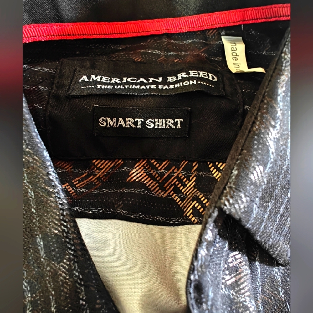 American Breed Men's Black Casual Button Down Shirt